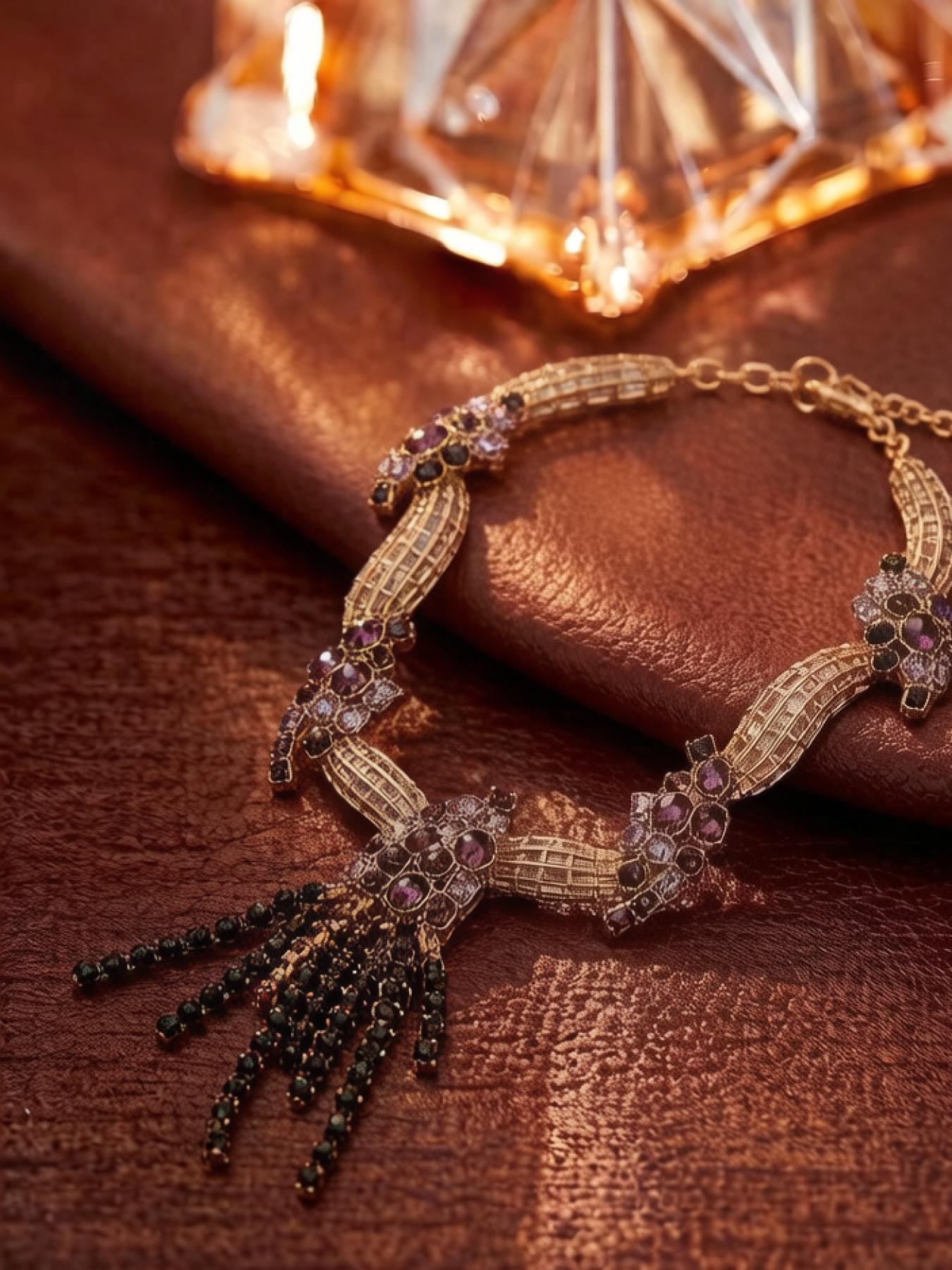 A noble and elegant tassel studded diamond necklace, suitable for daily wear, vacation dates, and other occasions, and also a surprising and exquisite small gift.