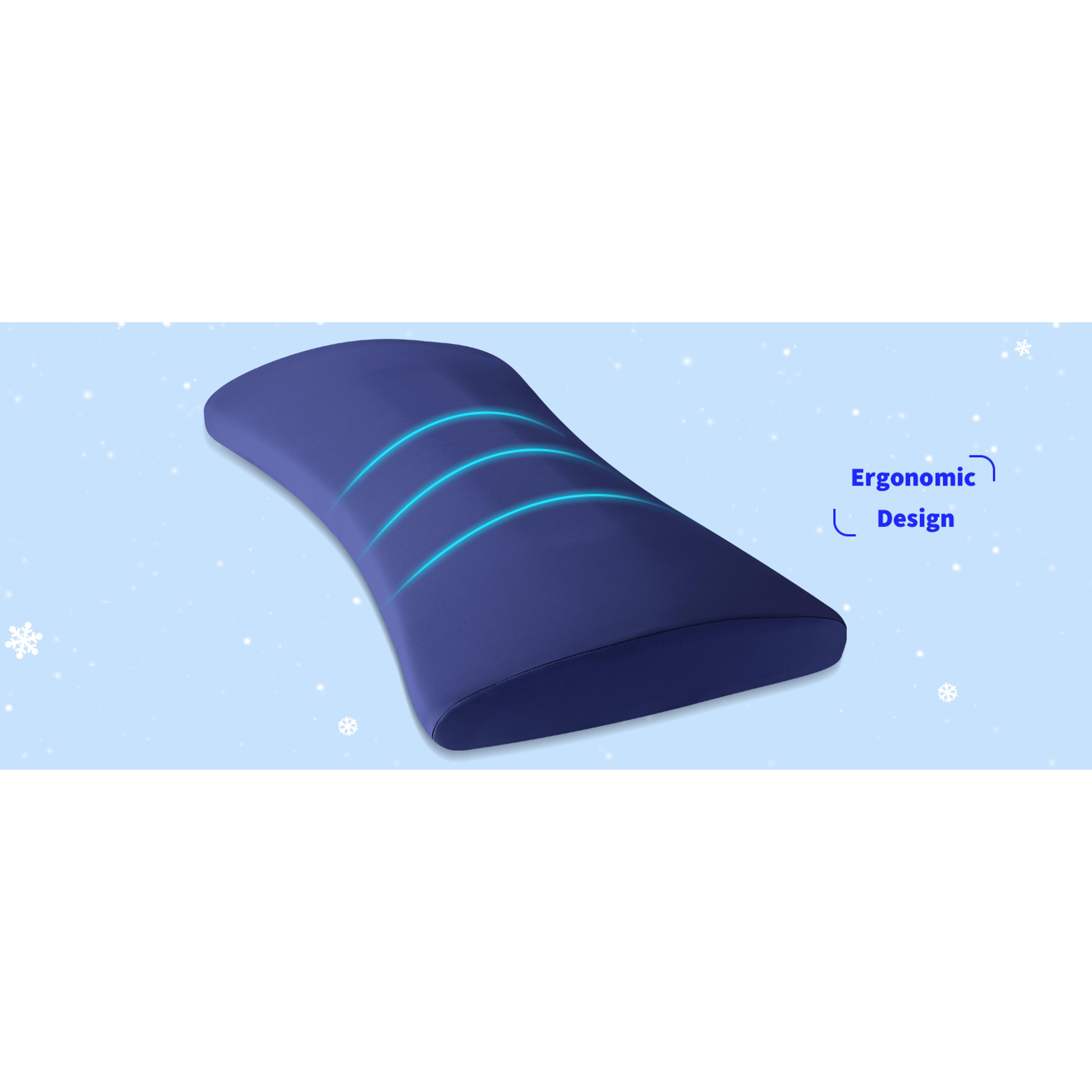 Lumbar Support Pillow for Bed Relief Back Pain: Lower Back Pillow for Sleeping - Memory Foam Waist Pillow - Cooling Back Bolster Pillow for Side, Back&Stomach Sleepers - Bed Rest Pillow for Car, Sofa