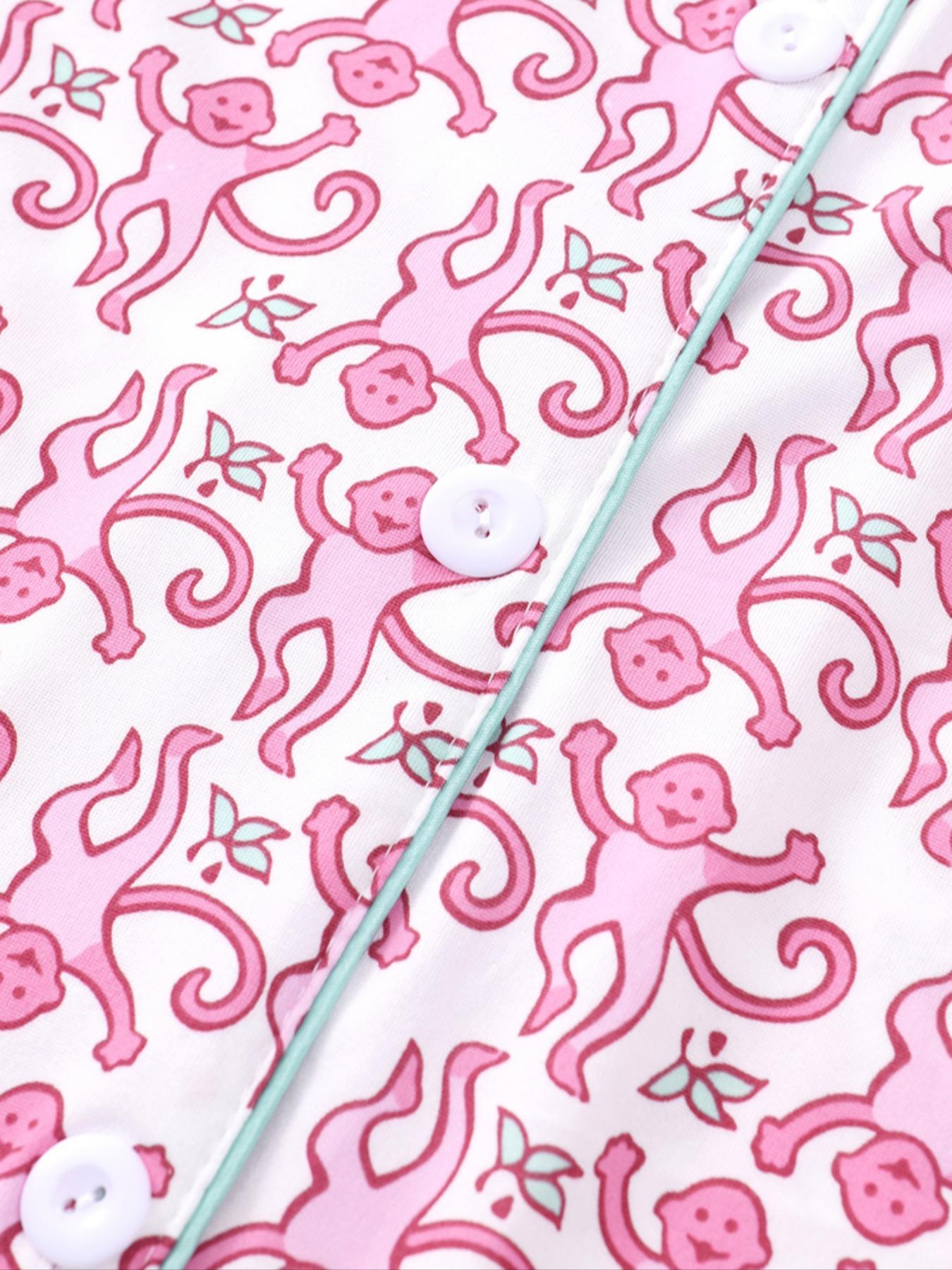 Women's All over Print Pajama Set, Comfortable Sleepwear and Loungewear for All Seasons, Includes Top Shorts and Pants, Home Wear