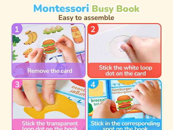JoyCat Preschool Busy Books Language Toys, Montessori Busy Board, Educational Learning Flash Cards, Sensory Toys, Creative Learning & Fun Activities