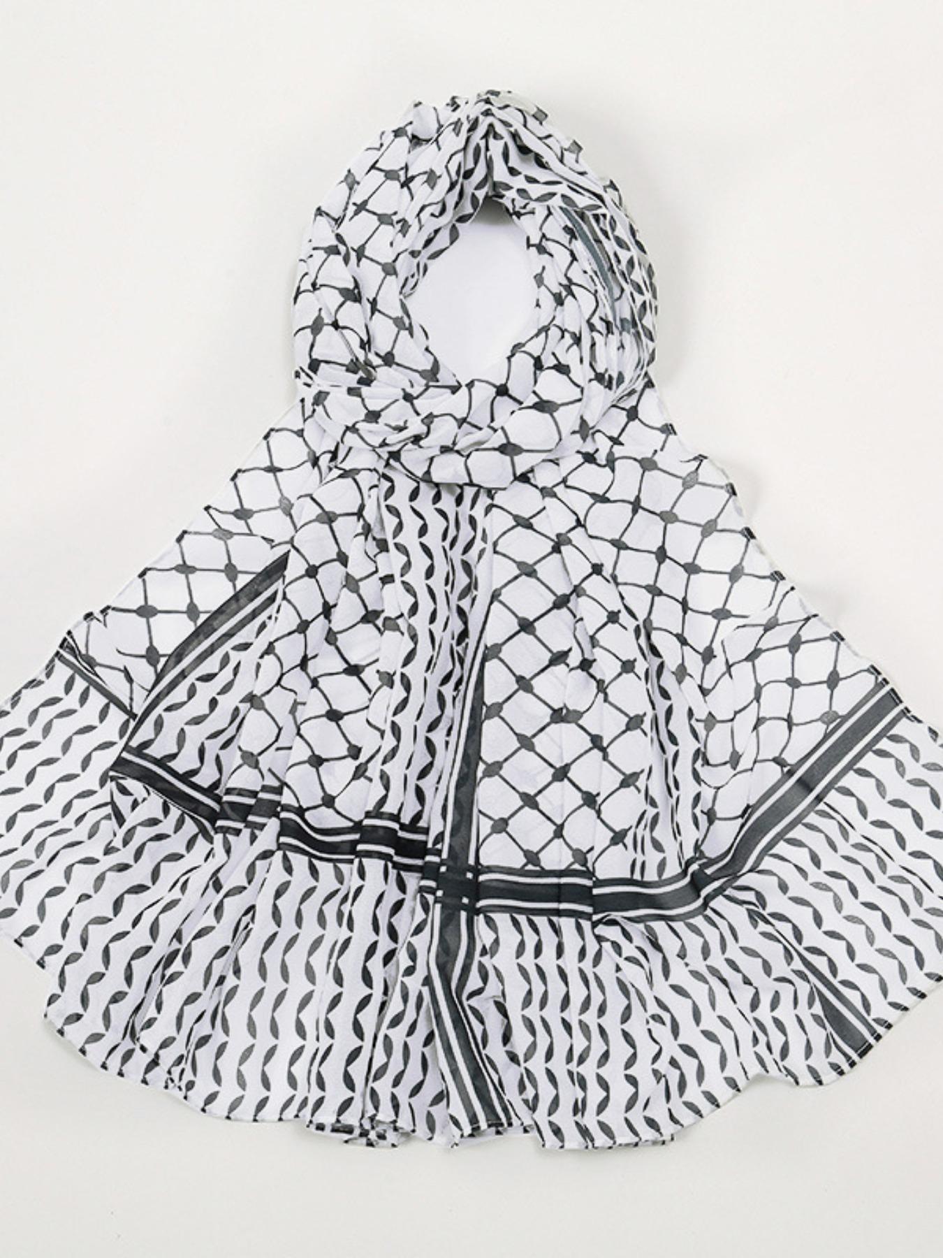 1pcs Bestselling New Pearl Chiffon Print Women's Headscarf, Dubai Turkish Palestine Arab Scarf, Fashionable and Stylish Accessory