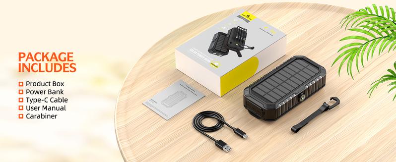 40,000mAh Solar Power Bank with Hand Crank & 4 Cables, Dual USB/Type-C Fast Charging, Bright LED Light, Built-in Compass & Leveler - Portable Solar Charger for Phones, Camping, Travel, Outdoor Emergencies 40,000mAh Solar Power Bank with Hand Crank & 4 Cables, Dual USB/Type-C Fast Charging, Bright LED Light, Built-in Compass & Leveler - Portable Solar Charger for Phones, Camping, Travel, Outdoor Emergencies