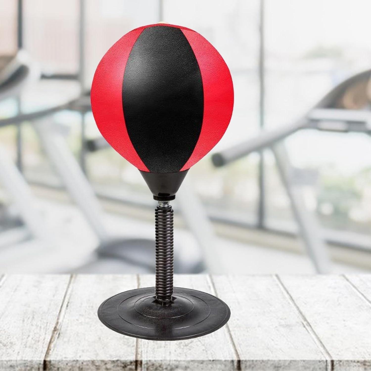 Speedball Boxing Stand Ball, PU Desktop Punching Bag, Inflatable Punching Ball, Ideal for Home Gym, Durable & Portable Design