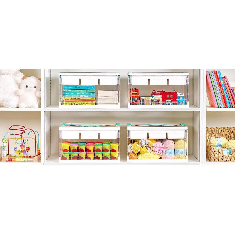 1pc Clear Craft Storage Bin with Removable Trays and Adjustable Dividers, Ideal Containers for Art Supply Coloring Books, Sensory Toys, Craft Supplies, Medicine, Playdough, Transparent Dust Proof, Mid Year Sale Restock,