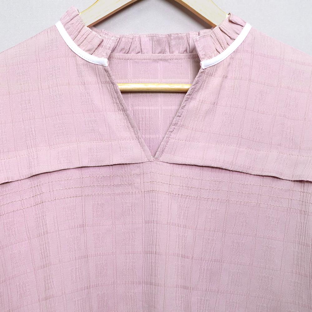 SageVell Blush Textured Blouse Layered Puff Sleeves Ruffled Collar Feminine Daily Top Cotton Fabric Soft Style Women's Shirts SpringStatements SageVell Blush Textured Blouse Layered Puff Sleeves Ruffled Collar Feminine Daily Top Cotton Fabric Soft Style Women's Shirts SpringStatements