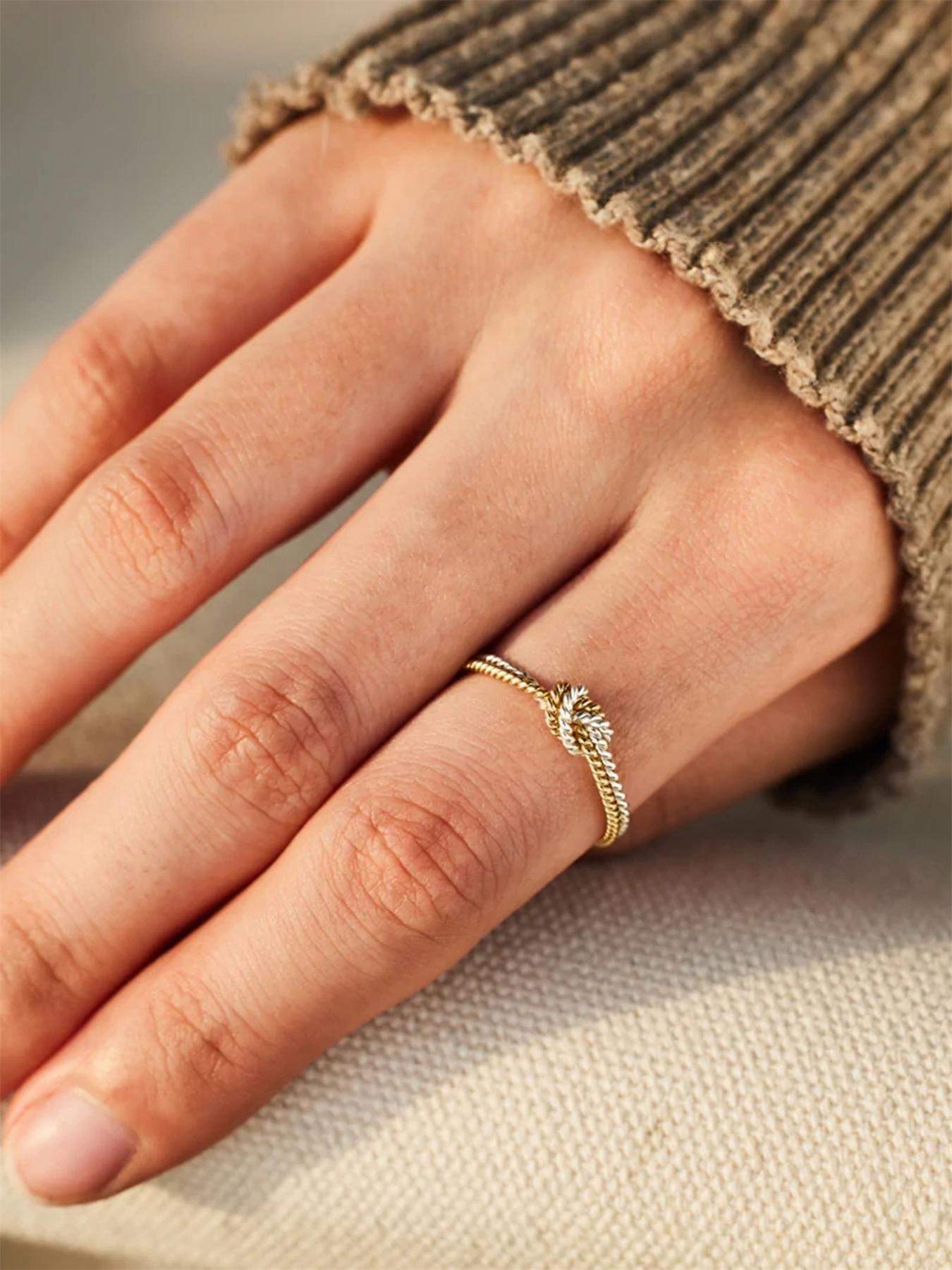 Women's Simple Knot Design Ring, Statement Rings, Fashion Jewelry for Party, Daily Clothing Decor, Trendy All-match & Exquisite Jewelry for Birthday Gift