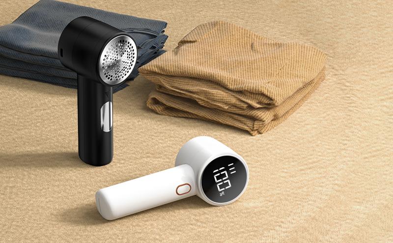 [Buy 1 Get 1]2026 New Lint Remover Free 8 Spare Blades Cordless Fabric Shaver Rechargeable Portable Sweater 3 Speeds Digital LED Display for Clothes Furniture Sweater Couch Blanket