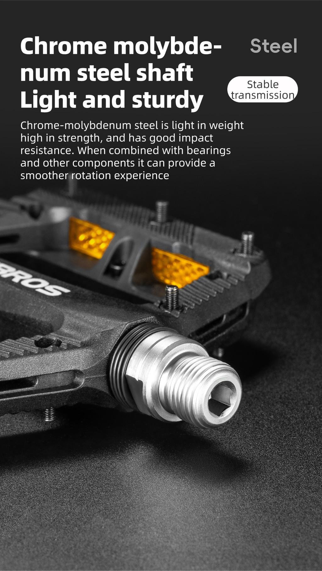 ROCKBROS Bicycle Nylon Pedal Effort-Saving MTB Road Bike Folding Bike Pedal Lightweight Single Bearing Stable Cycling Pedal Bicycle Parts