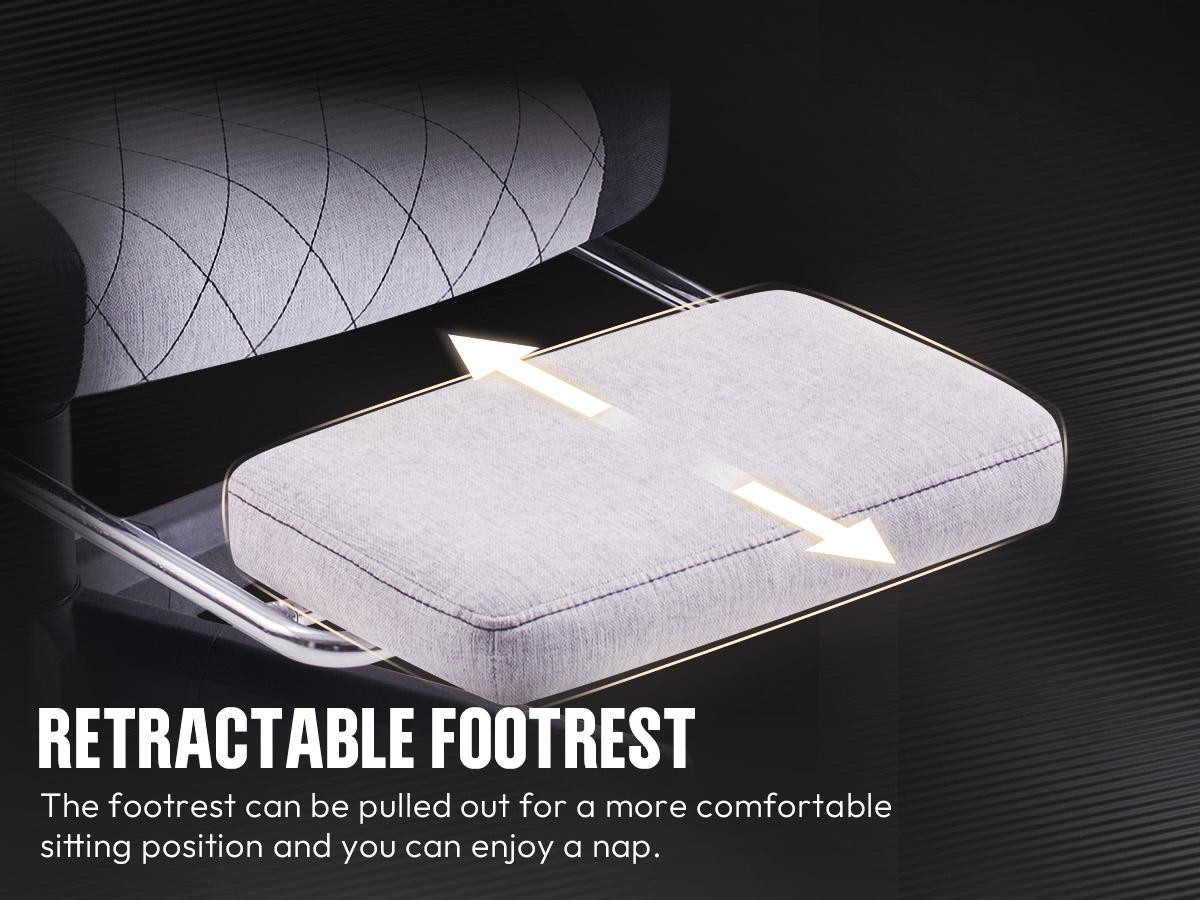 Dowinx Lumbar Massage Support office game Chair, foot pedal ergonomic chain, spring cushion fabric 300 LBS