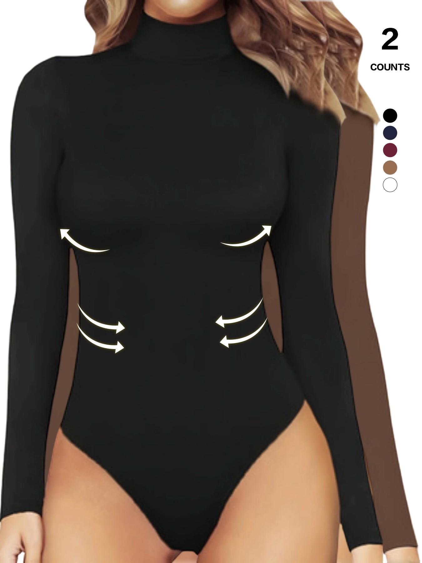 2026 Women's Long Sleeve Turtleneck Bodysuit, Thermal Compression Jumpsuit, Shapewear Base Layer Top, Slim-Fitting, All Seasons