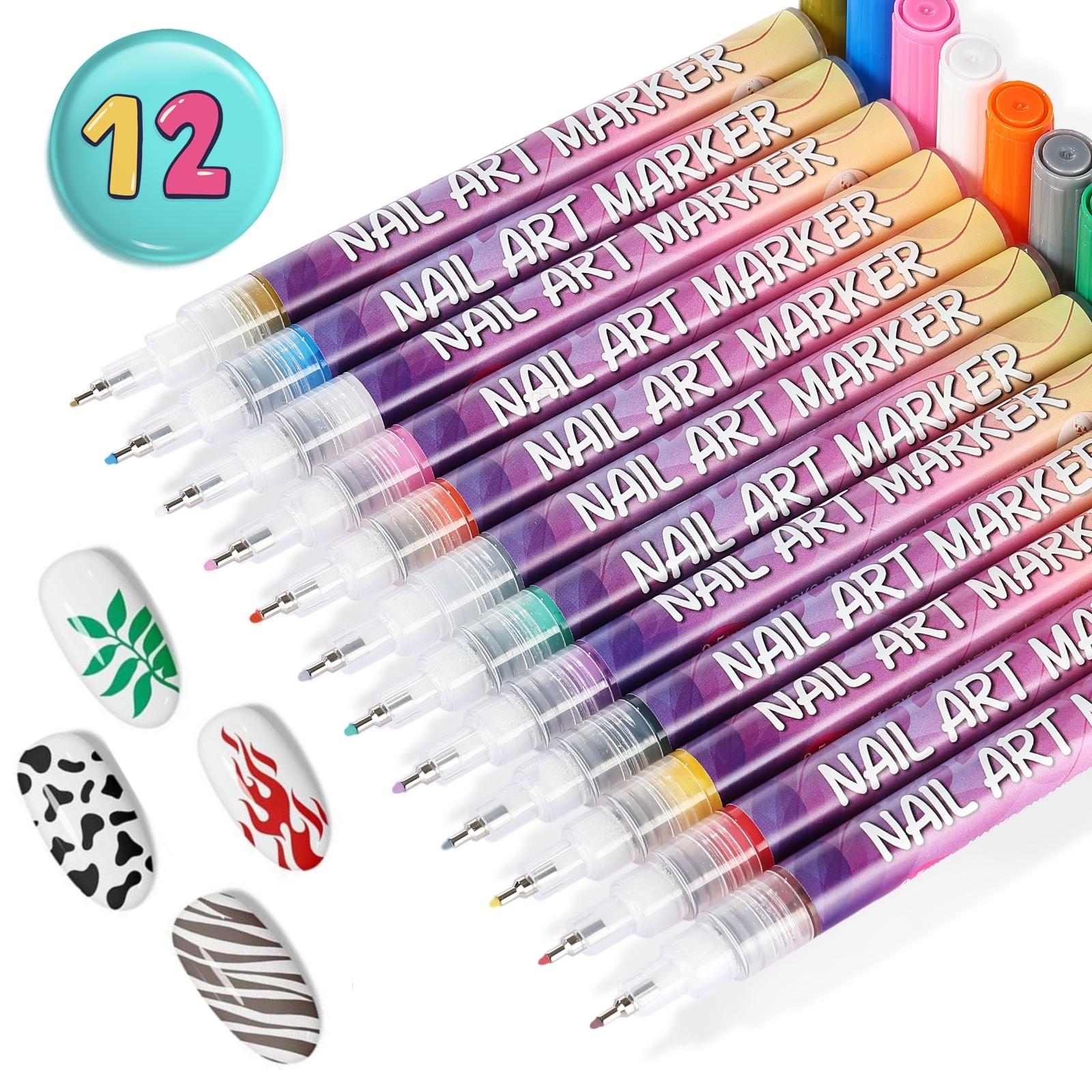 12-Color 3D Nail Art Pen Set, 0.5mm Fine Tip, Dotting Drawing Liner Brush, Ideal for DIY Nail Art and Manicure Decoration 12-Color 3D Nail Art Pen Set, 0.5mm Fine Tip, Dotting Drawing Liner Brush, Ideal for DIY Nail Art and Manicure Decoration
