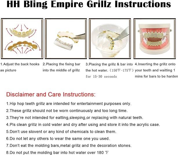 【2026 TREND ALERT】Artisan-crafted Hip Hop Cubic Zirconia Teeth Grills | Punk Artistic Accessory Set | For Rappers & Cosplayers