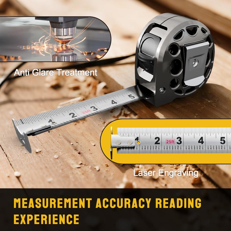 Steelite 25FT Stainless Steel Measuring Tape with Fraction Markings ...