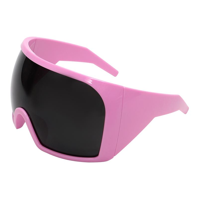 Unisex Oversized Face Shield Sunglasses - Futuristic Punk-Style Protective Eyewear