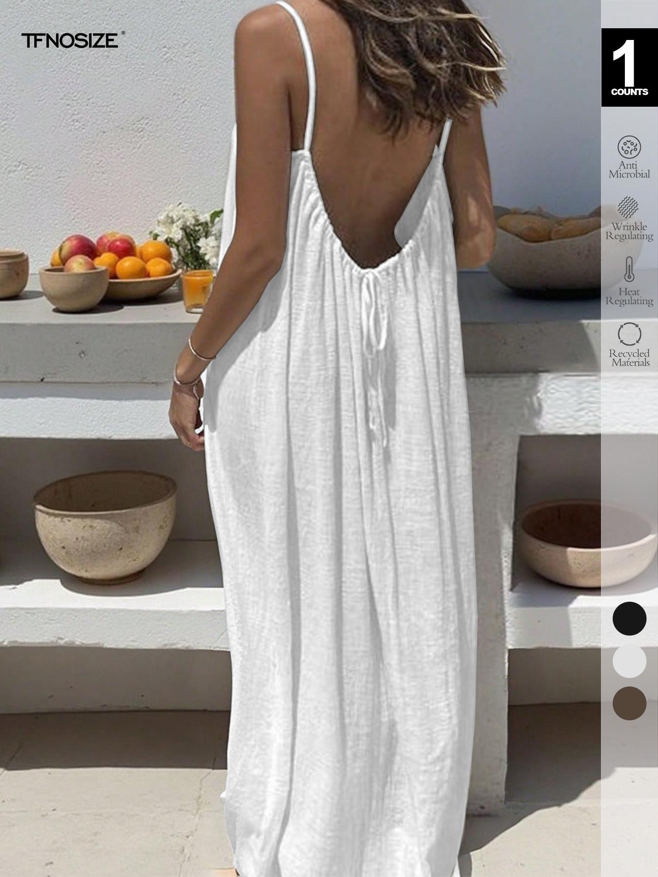 2026Women's Solid Color Cami Lounge Dress Elegant Sleeveless Long Dress for All Season ,Ladies Sleepwear for Indoor Wear
