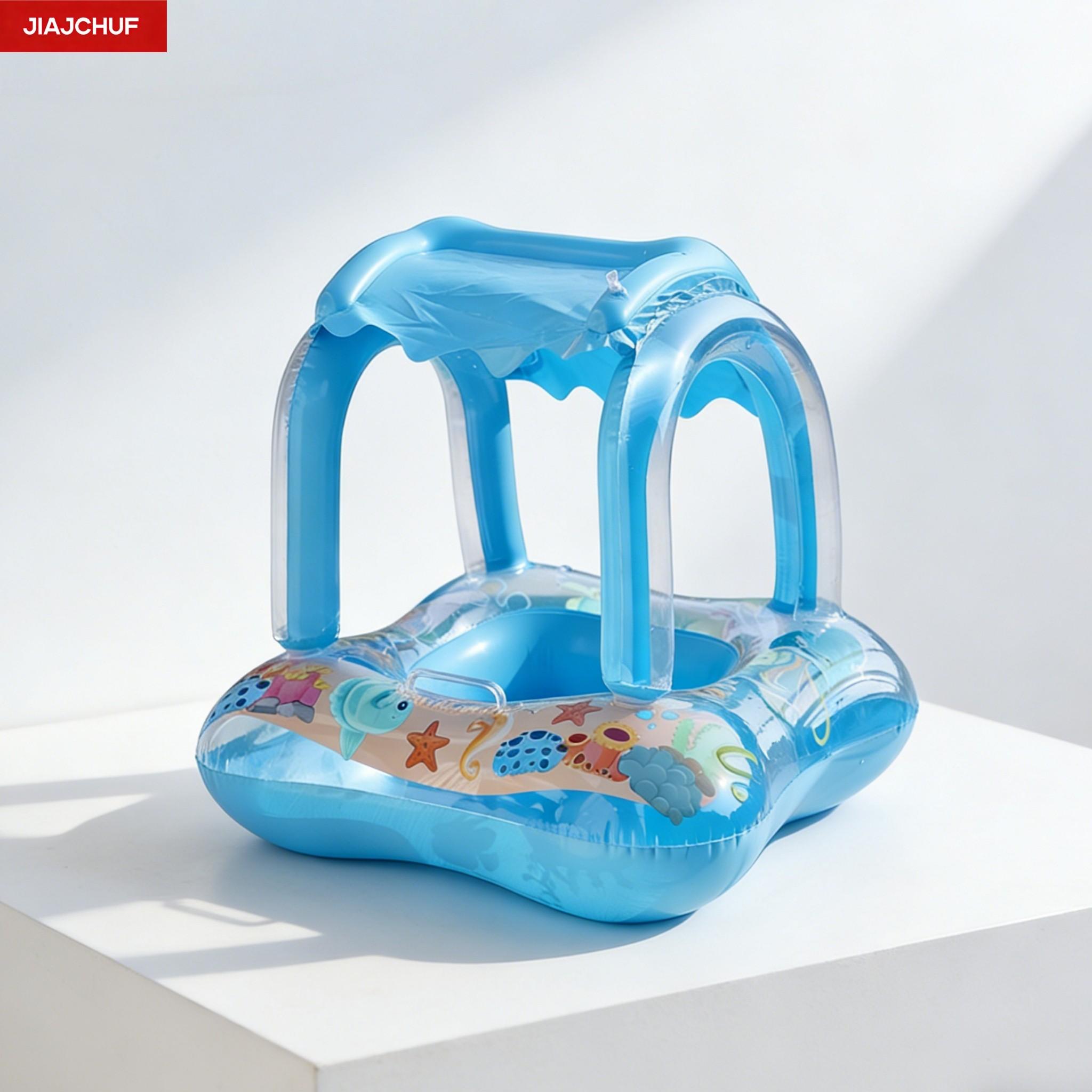 Blue Floating Tent Summer Essential, Swimming Ring, Inflatable Pool Float, Perfect for Beaches and Pools, Durable and Fun Water Accessory