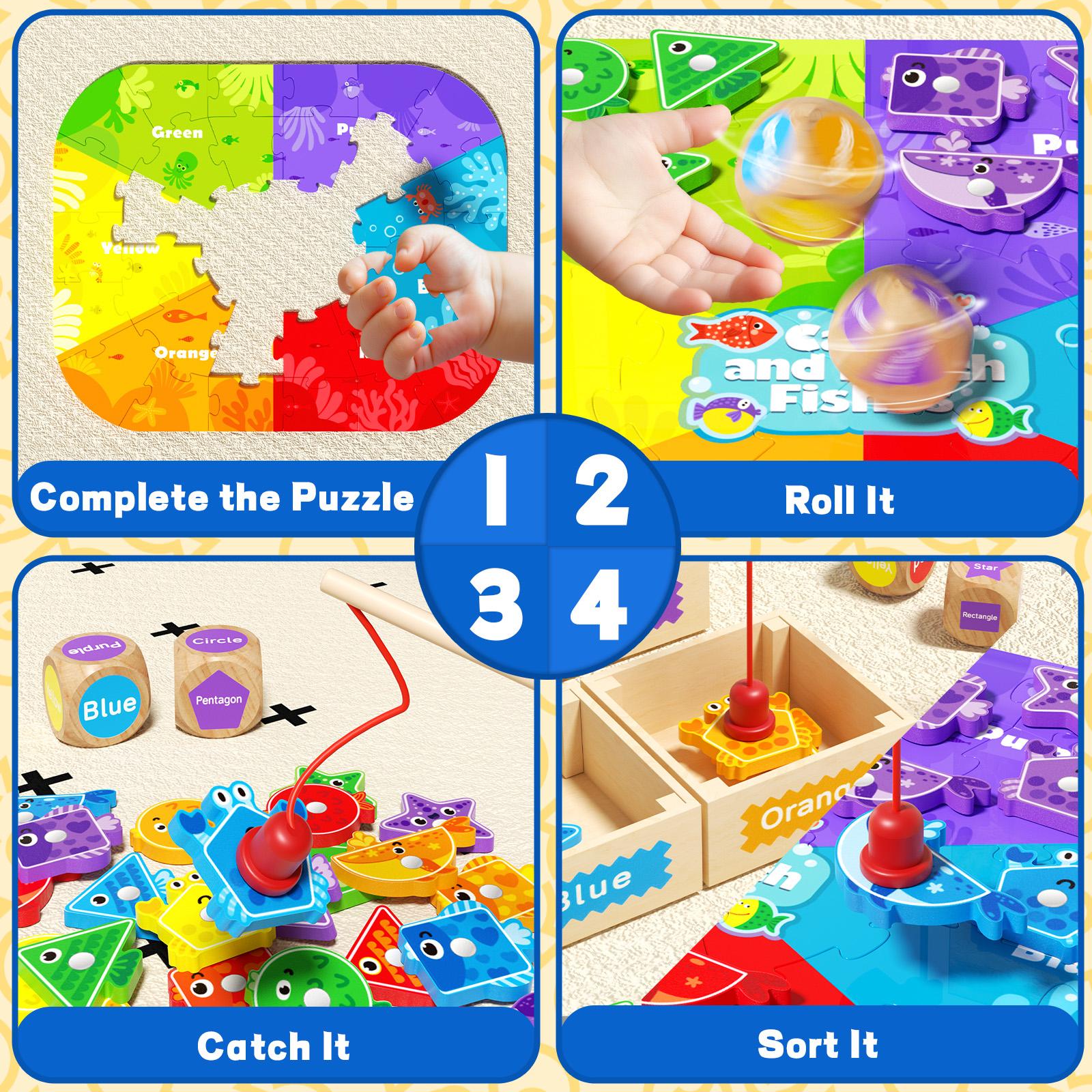 Edutree Color & Shape Sorter Educational Learning Toys with Wooden Box & Puzzle for Boys Girls 3-5, Montessori Toys for Toddlers 1-3, Magnetic Fishing Game for Kids 2-4, Edutree Color & Shape Sorter Educational Learning Toys with Wooden Box & Puzzle for Boys Girls 3-5, Montessori Toys for Toddlers 1-3, Magnetic Fishing Game for Kids 2-4,