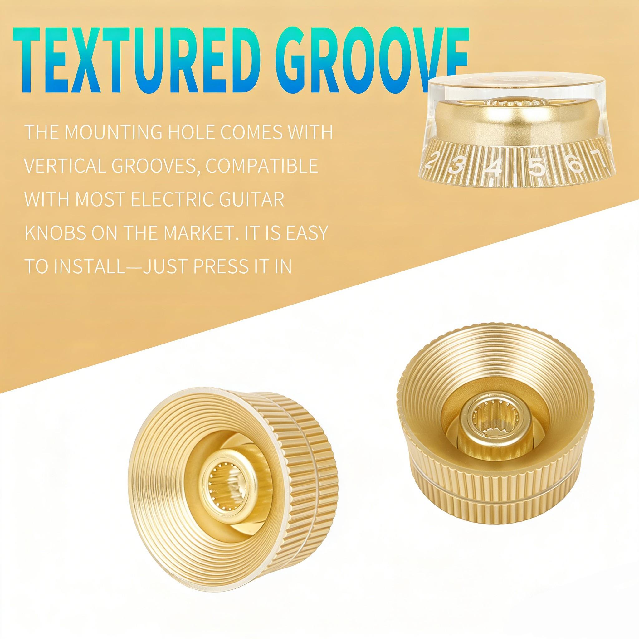 Irin Electric Guitar Volume Knob, Transparent Sound Control, Smooth Surface, Clear Markings, PVC Bag Packaging