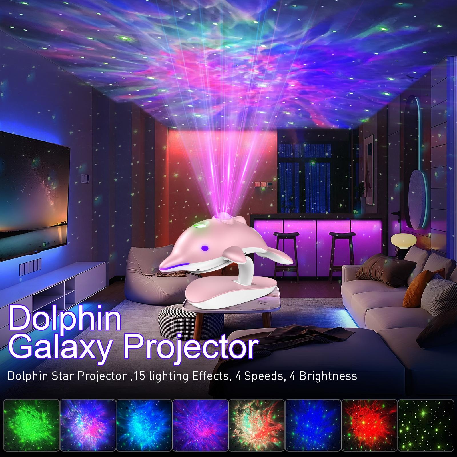 Dolphin Galaxy Projector Light, Night Light, Nebula Ceiling LED Light Strip with Timer and Remote Control, a perfect gift for birthday, Halloween, Christmas