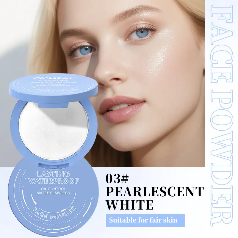 Matte Soft Focus Setting Powder & Pressed Powder, Water Resistant Natural Coverage Makeup, 3 Shades Easy Application for Daily Office Makeup, Soft Focus Finish
