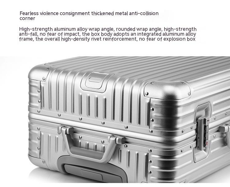 【luxury dupe】Aluminum Magnesium Alloy Suitcase case - Airline Approved Carry-On Trolley Case,Spinner Wheel Hardside Luggage,TSA Lock ,Large Capacity, Waterproof, Durable & Versatile Design Luggage Set Travel Essentials Hard Sided black friday deal