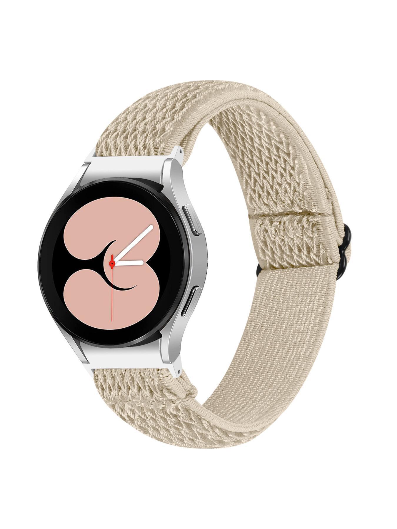 Nylon Watch Strap with Seamless End Links, Herringbone Elastic Band, Compatible with Samsung Galaxy Watch4/5/6/7