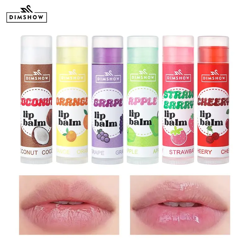 6-Piece Fruit Scented Lip Balm Set, Gentle Hydrating Lip Care, Daily Use, Moisturizing, Soothing Dry Lips, Portable Makeup Kit