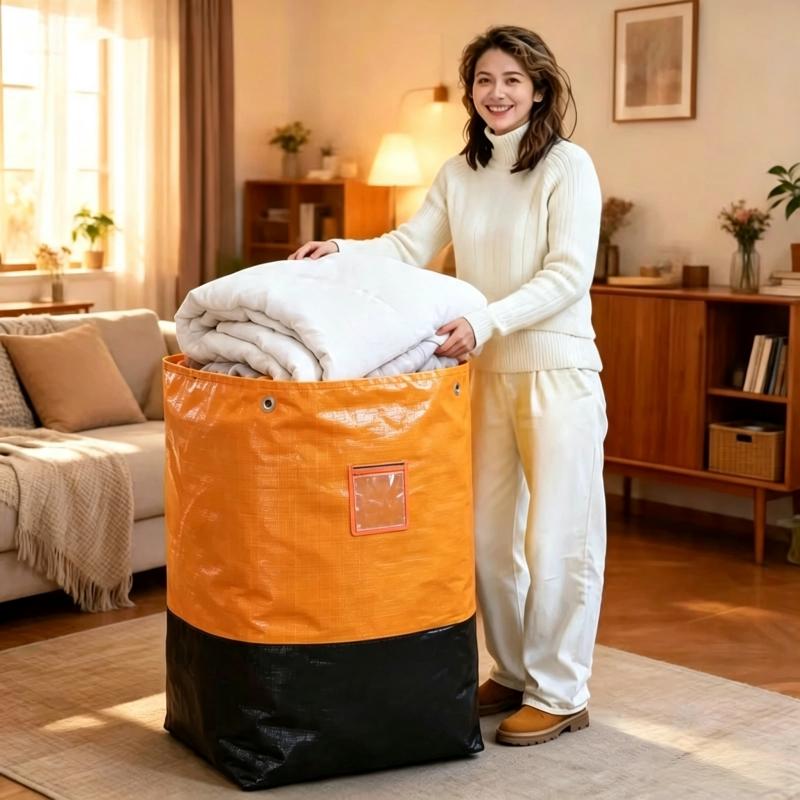 1/2/3/4 pcs Thickened moving bags, wear-resistant drawstring bags, extra-large luggage bags, large-capacity clothes and quilts storage bags, travel organizing boxes, packing bags, Foldable Storage Bags