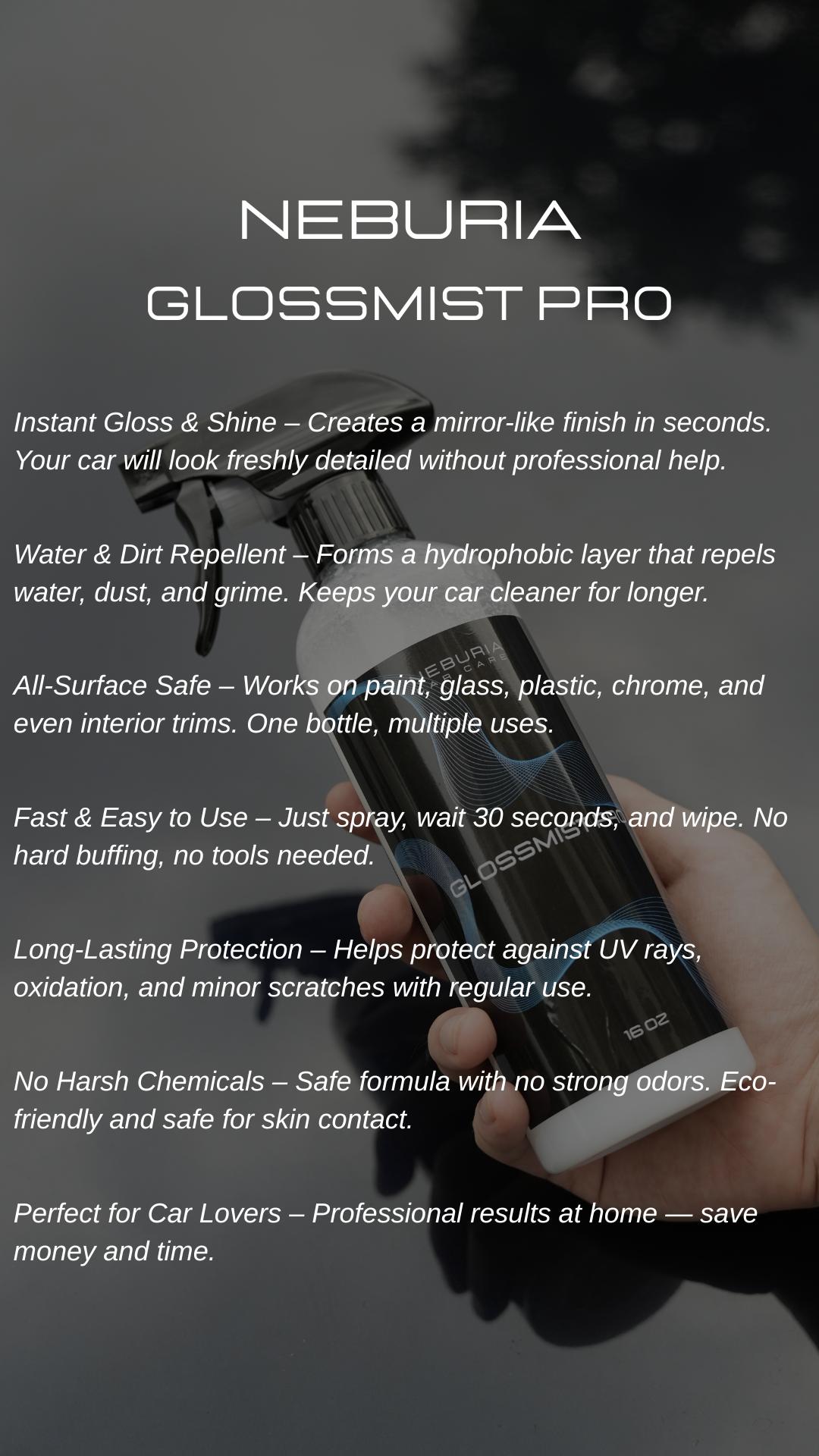 NEBURIA Car Coating Spray – Instant Gloss & Hydrophobic Protection,  Polishing for All Surfaces (Paint, Glass, Plastic)-Advanced Automobile Quick-acting Coating Agent With Dust -Proof and Glazing Effects-Long Lasting Car Paint Waxing Solution