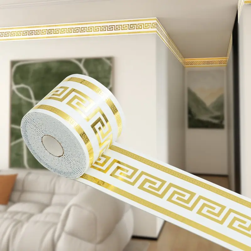 1 Roll, 3.94in*196.85in peel and stick baseboard, vinyl wall baseboard trim, Accent wall trim, Easy to Tear And Apply, Suitable for Door Frames, Living Room And Floor Protection Strips, TV Background Walls And Bathroom Wall Stickers, Easy to Clean