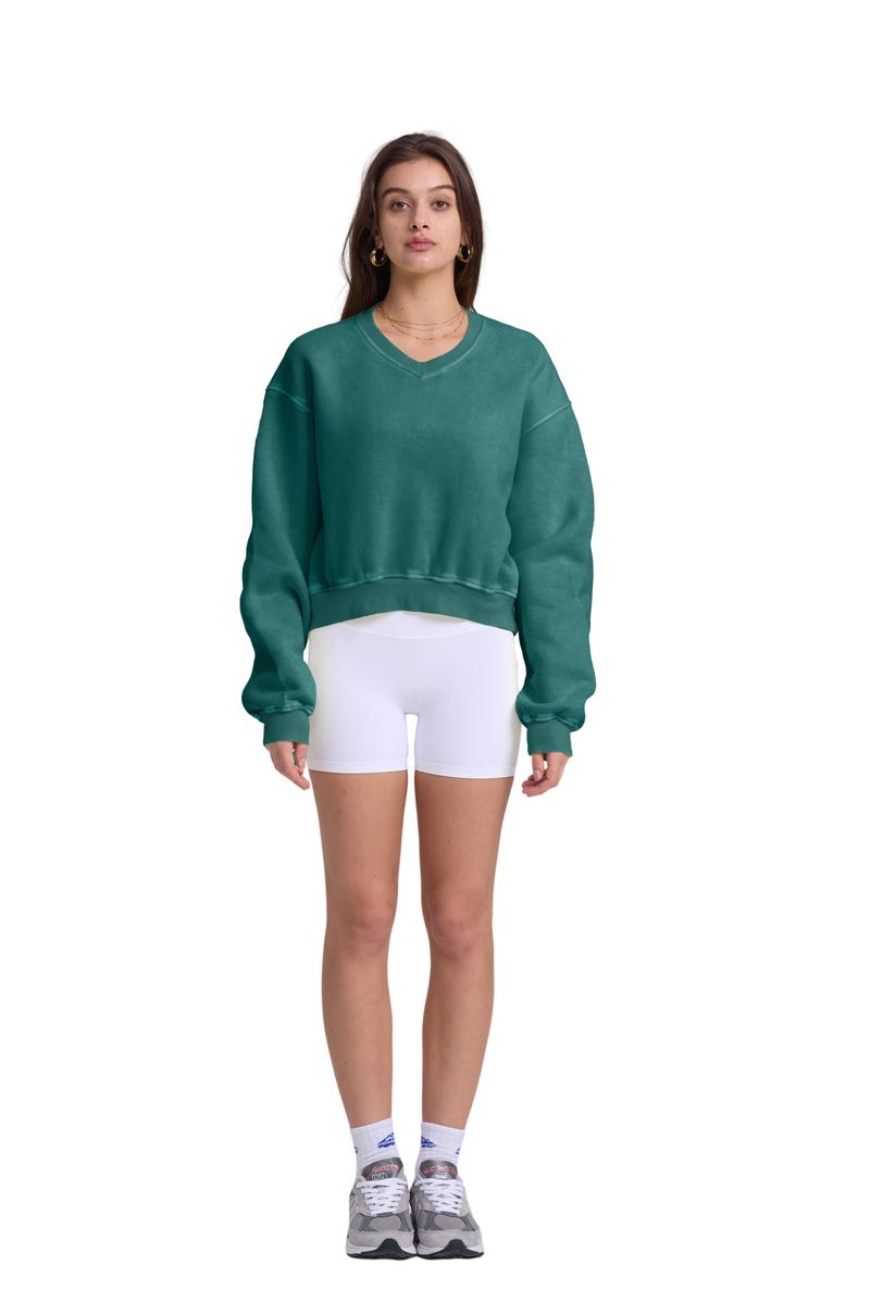 Hatant hoodie Cozy up in Vintage Style with our Y2K Acid Wash Fleece V-Neck - Soft Fabric Women Sweatshirt , Athletic Fit, and Dark Gray Solid Color Hoodies  - Perfect for After-Workout Relaxation