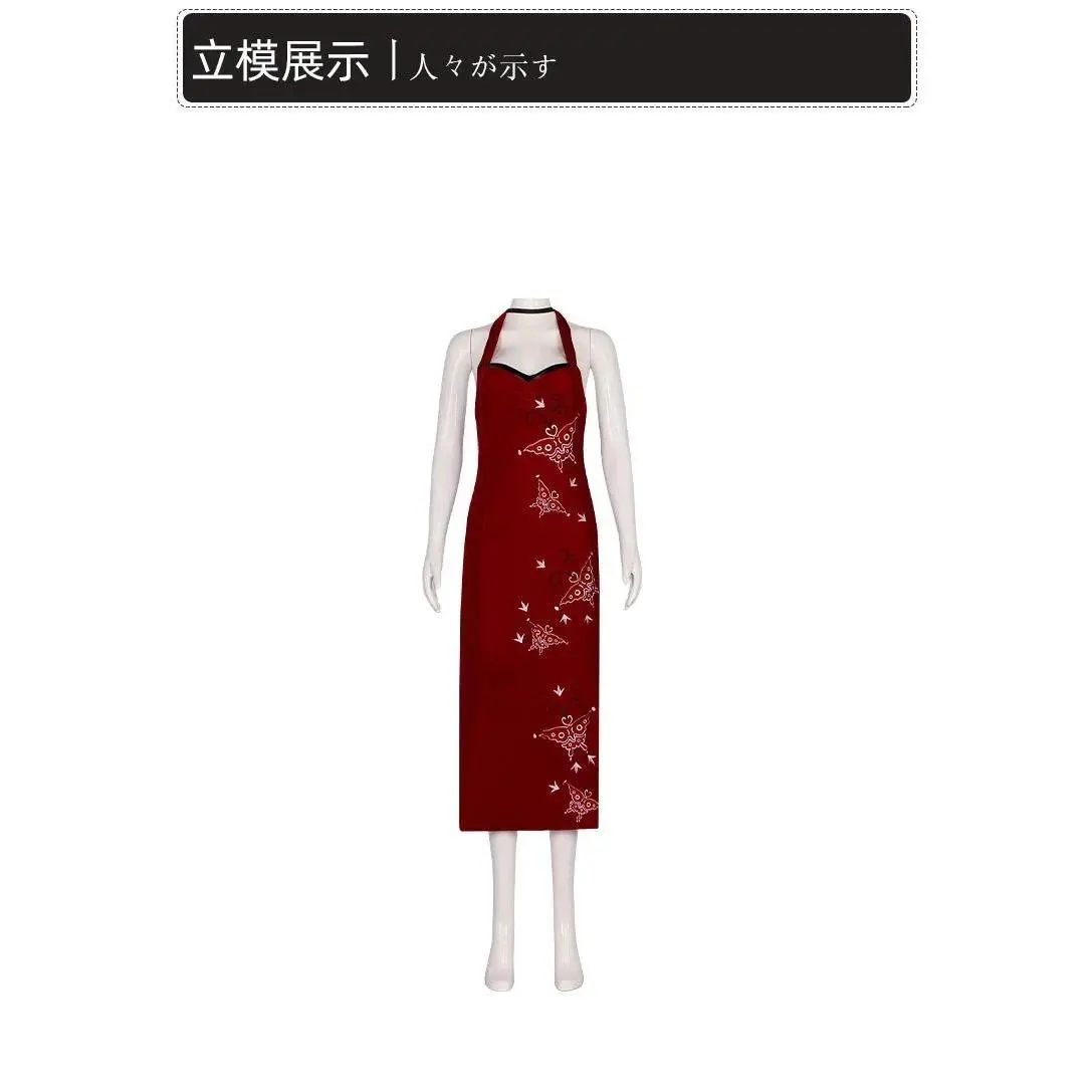 Movie Secret Service Ada Wong Cosplay Dress Uniform Halloween Christmas Women Red Lace Cheongsam Lingerie Suit Cosplay Costume
