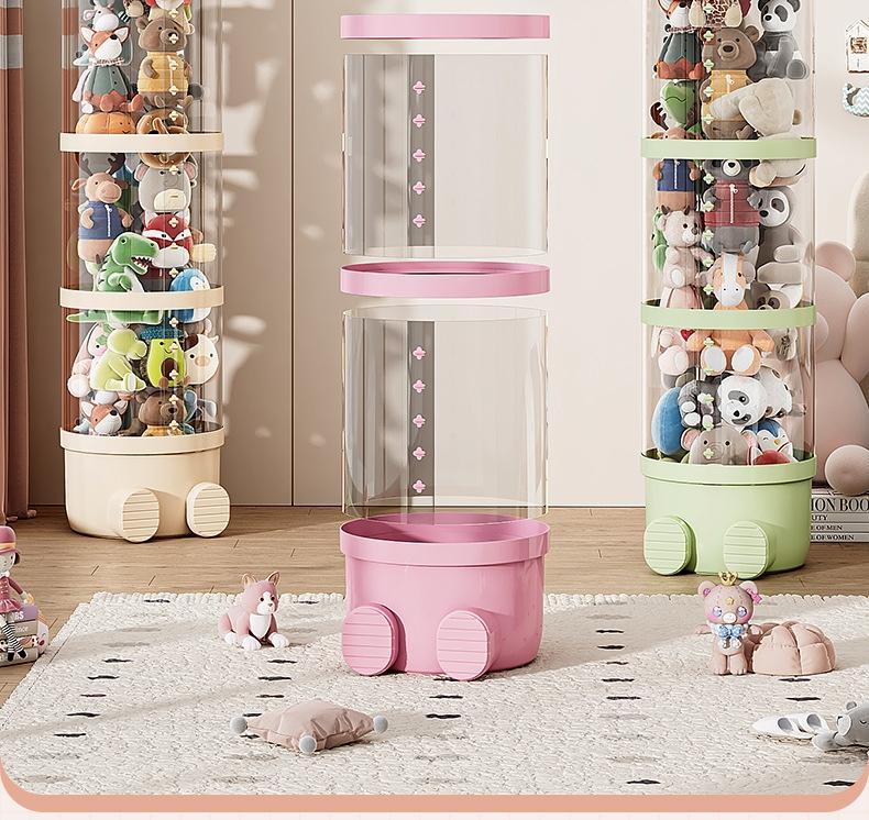 Miniature Figure Display Box Storage Box, Transparent Storage Rack for Small Collectibles and Plush Characters with Stackable Design