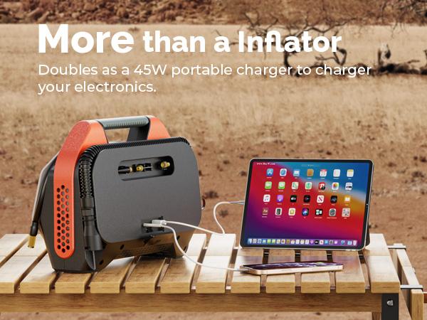 ETENWOLF VORTEX S6 Tire Inflator Portable Air Compressor for Heavy-duty Vehicles, Cordless Air Pump for Car & Inflatables with 19200mAh Battery, 100% Duty Cycle & Dual Cylinder Bike Pump SpringStatements