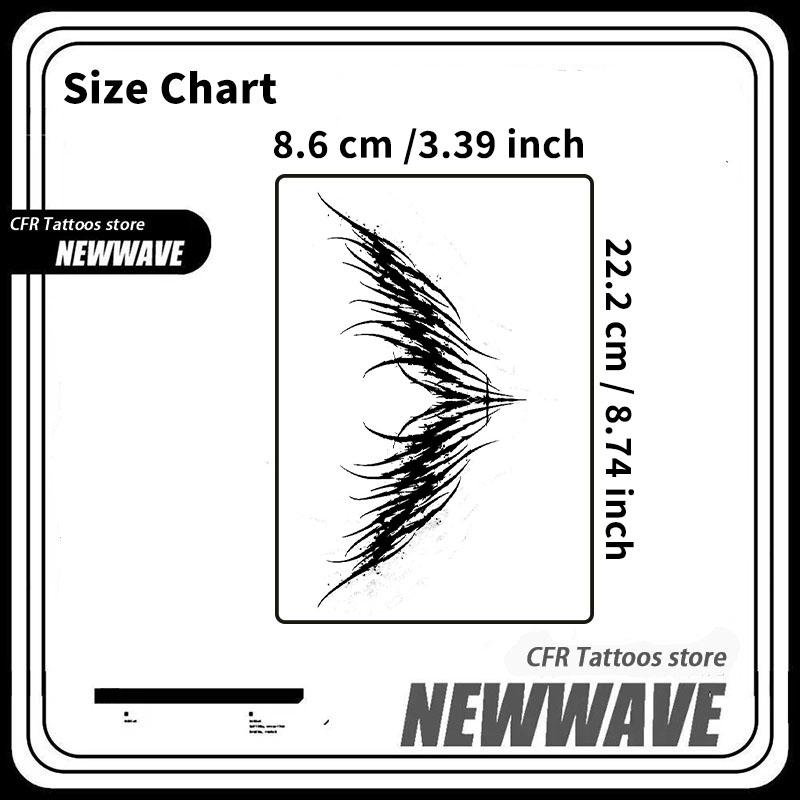 1pcs Dark Thorn Cross Angel Herbal Juice Tattoo Sticker Gothic Sexy Hot Girl Temporary Tattoo on Chest Waterproof Durable Fake Tattoo for Men and Women Halloween Party Gift Y2K