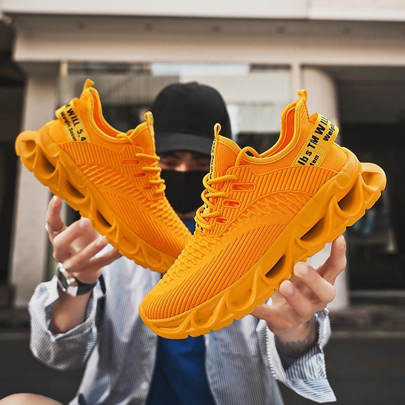 Men's Fashion Breathable Textile Anti-Slip Comfortable Thick Sole Soft Casual Outdoor Sports Shoes, Lightweight Easy Wear No Load