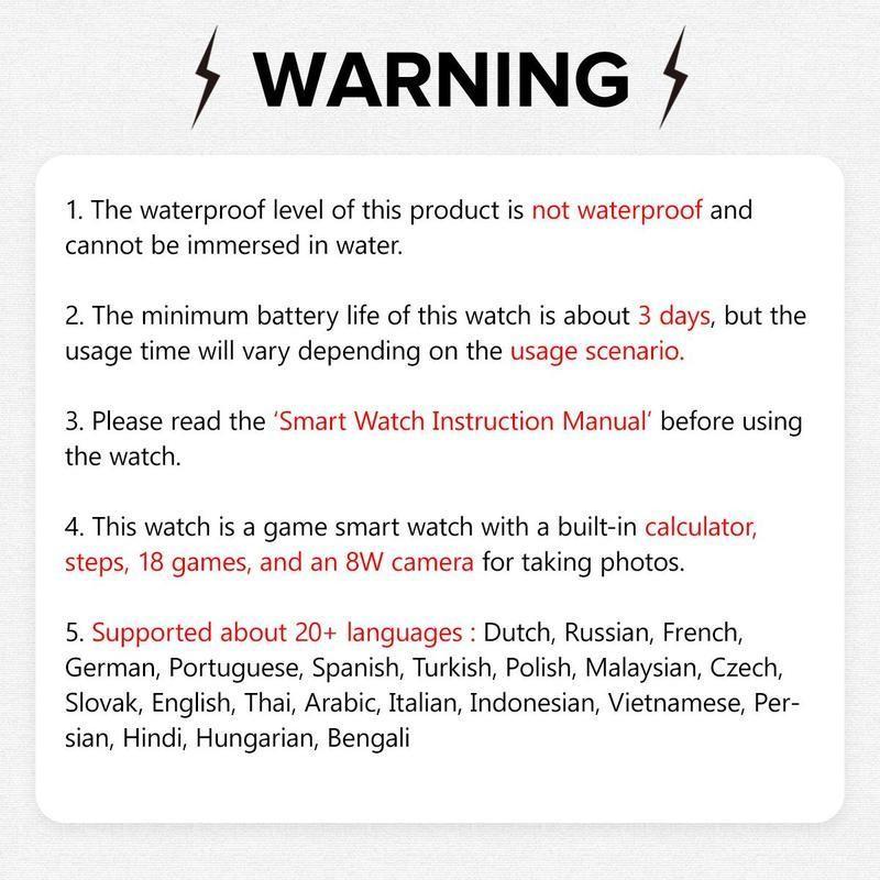 Kids Smart Wearable Watch (1.83 Inch) – Capture Memories with Camera & Growth Album,  Fun Games, Plus Calculator/Calendar/LED Torch, Unisex for Boys & Girls