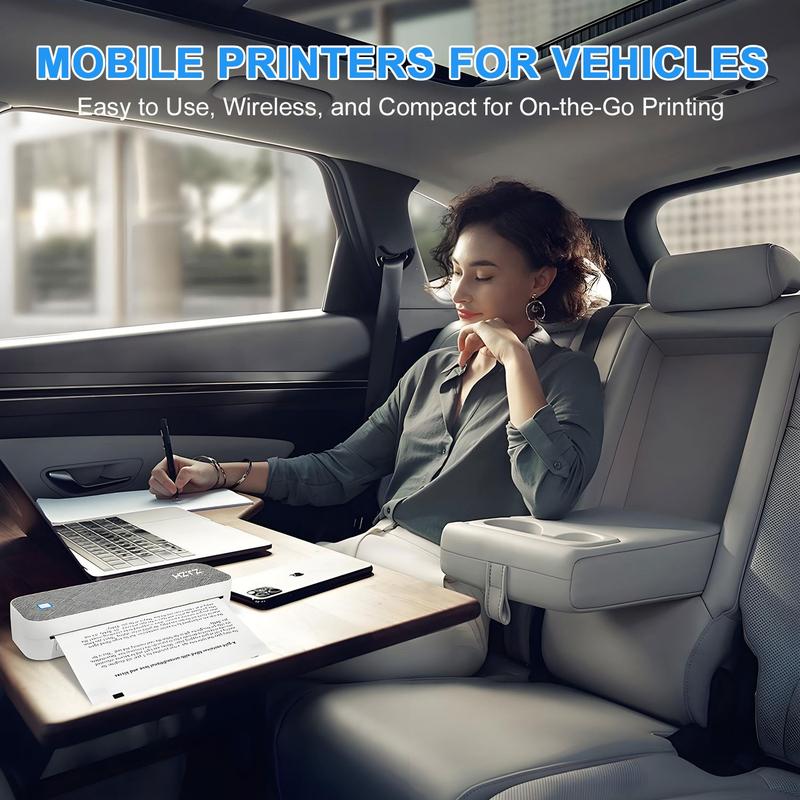 Wireless Thermal Portable Handheld Printer for Smartphones & Computers, Inkless Printing on 8.5'' X 11'' & A4 Paper, Ideal for Office Use