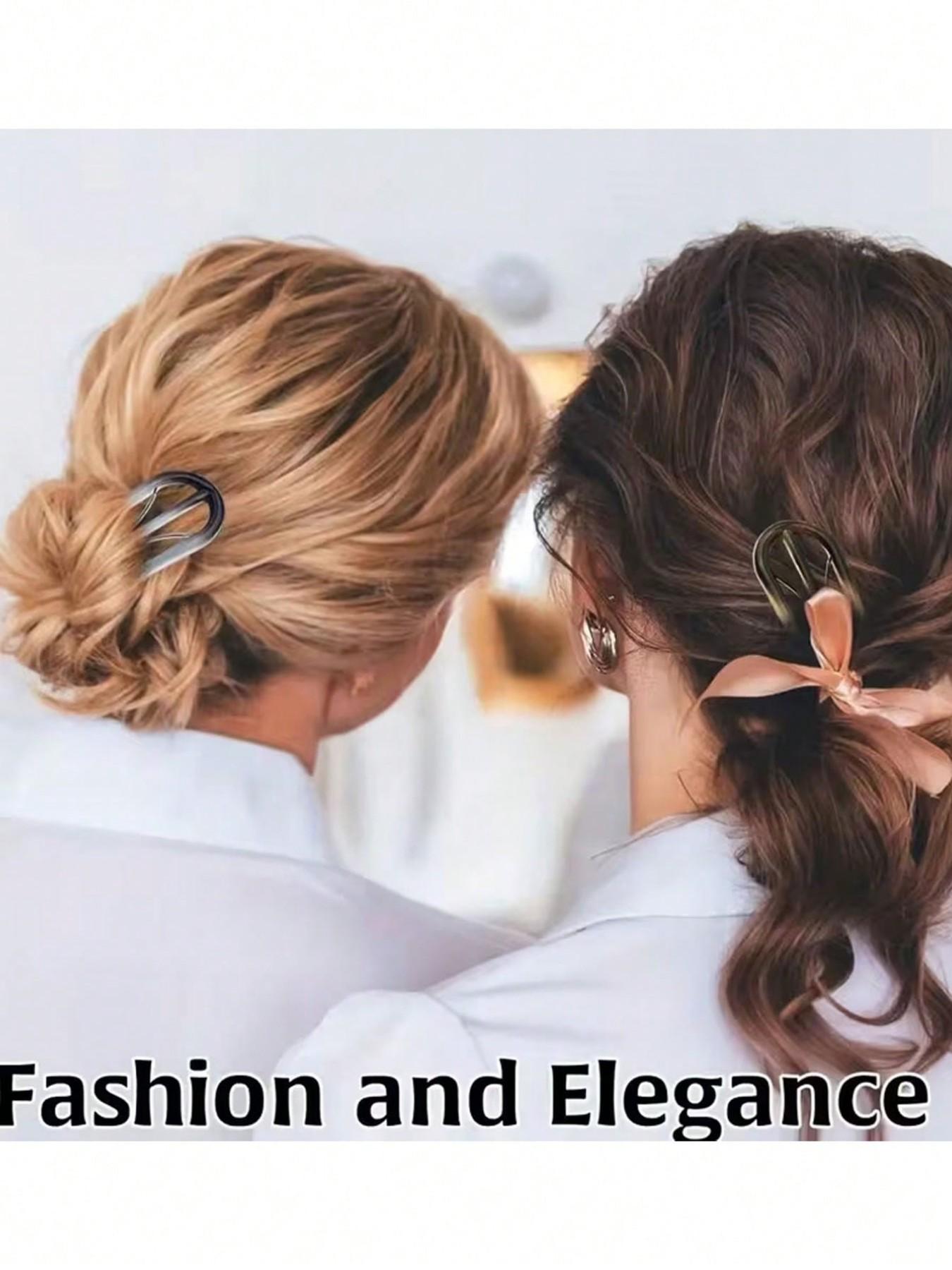 French Hair Clips - U-Shaped Retro Vintage Acetate Hairpins for Women with Thin & Thick Hair, Gentle Grip for Updos, Buns, Ponytails, 14+ Years Old, clips in hair, hair accessories for women, clips for hair accessories, everyday accessories