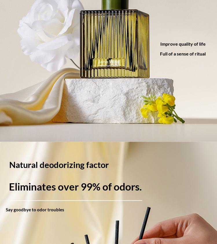 Creative Water Ripple Transparent Bottle Flameless Reed Diffuser Air Freshener Toilet Aroma