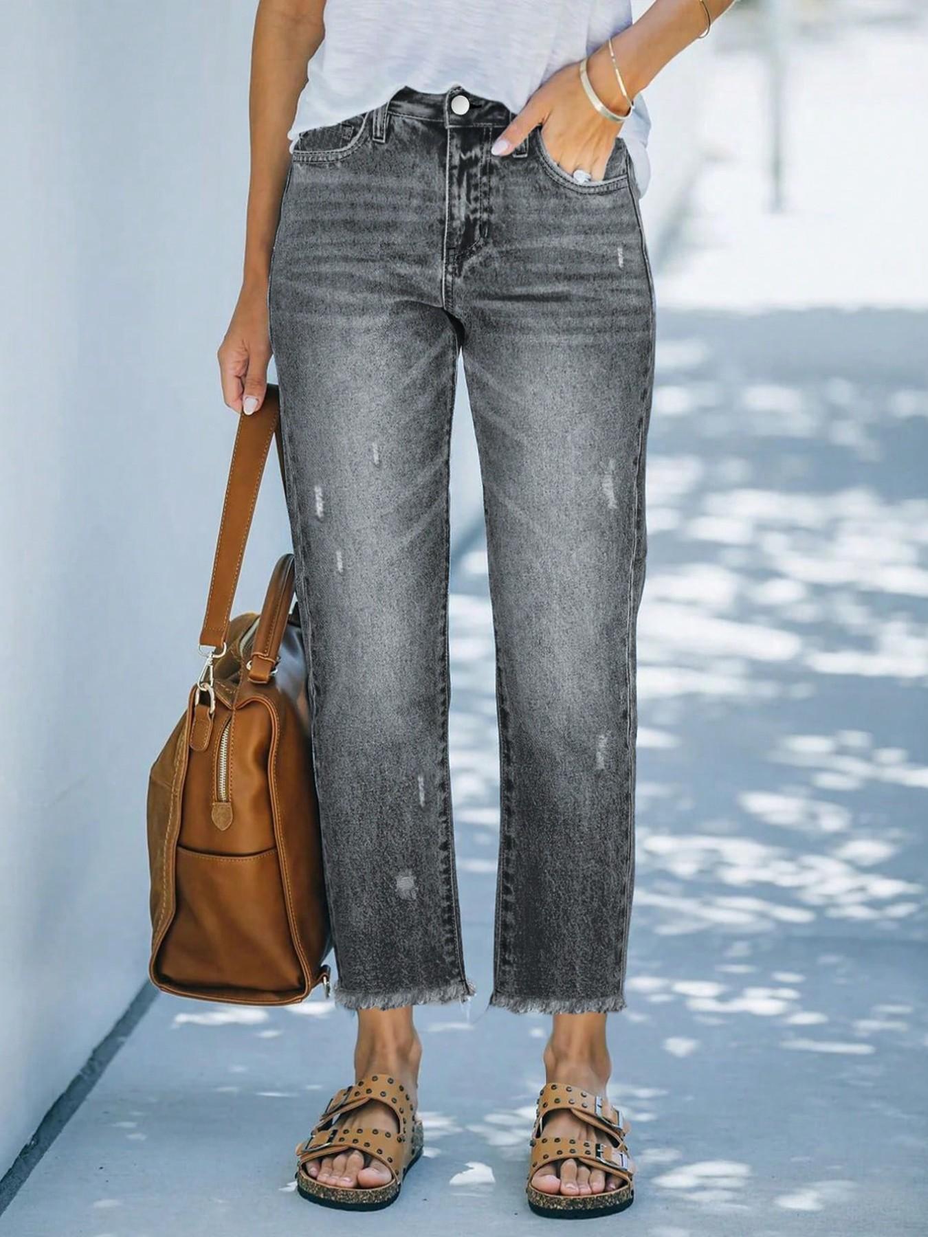Women's Loose Fit Straight Leg Jeans, Casual Basic All-Season Wear, Comfortable Washed Denim Trousers, Pants, Perfect for Daily Wear, Everyday Womenswear Women's Loose Fit Straight Leg Jeans, Casual Basic All-Season Wear, Comfortable Washed Denim Trousers, Pants, Perfect for Daily Wear, Everyday Womenswear