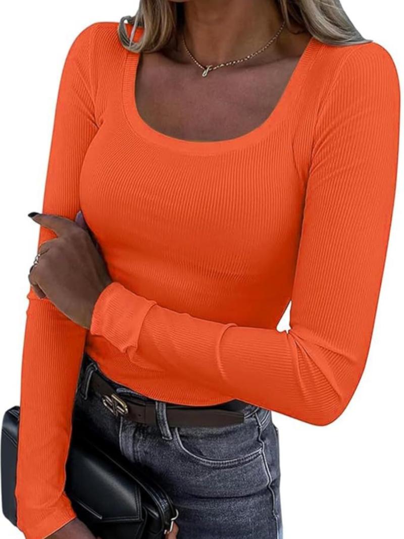 2026 Women's LongSleeve Tops Casual Scoop Neck RibbedKnit Slim Fitted Basic Tee Shirts TrendySpring Outfits Minimalist Comfort TubeTops Loose Casual Pullover 2026 Women's LongSleeve Tops Casual Scoop Neck RibbedKnit Slim Fitted Basic Tee Shirts TrendySpring Outfits Minimalist Comfort TubeTops Loose Casual Pullover