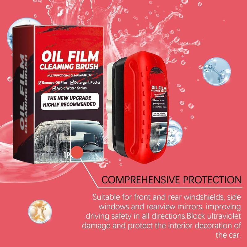 Oil Film Cleaning Brush for Car Windows Glass Cleaner with Anti-Fog Feature & Effective Oil Film Remover for Windshield & Window Cleaning