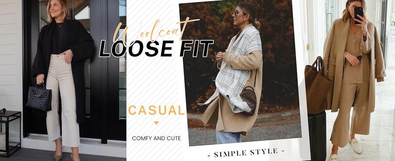 Ommig Women's Long Cardigan Wool Coat Open Front Pockets Warm Lapel Jacket Coat Fall Outerwear