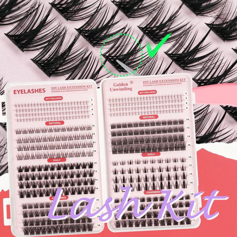 Large Capacity False Eyelashes, Eyelash Extensions, Mixed Pack, D Curl, Easy DIY Personal Lashes, Daily Use, Parties, Travel, Gift for Family and Friends