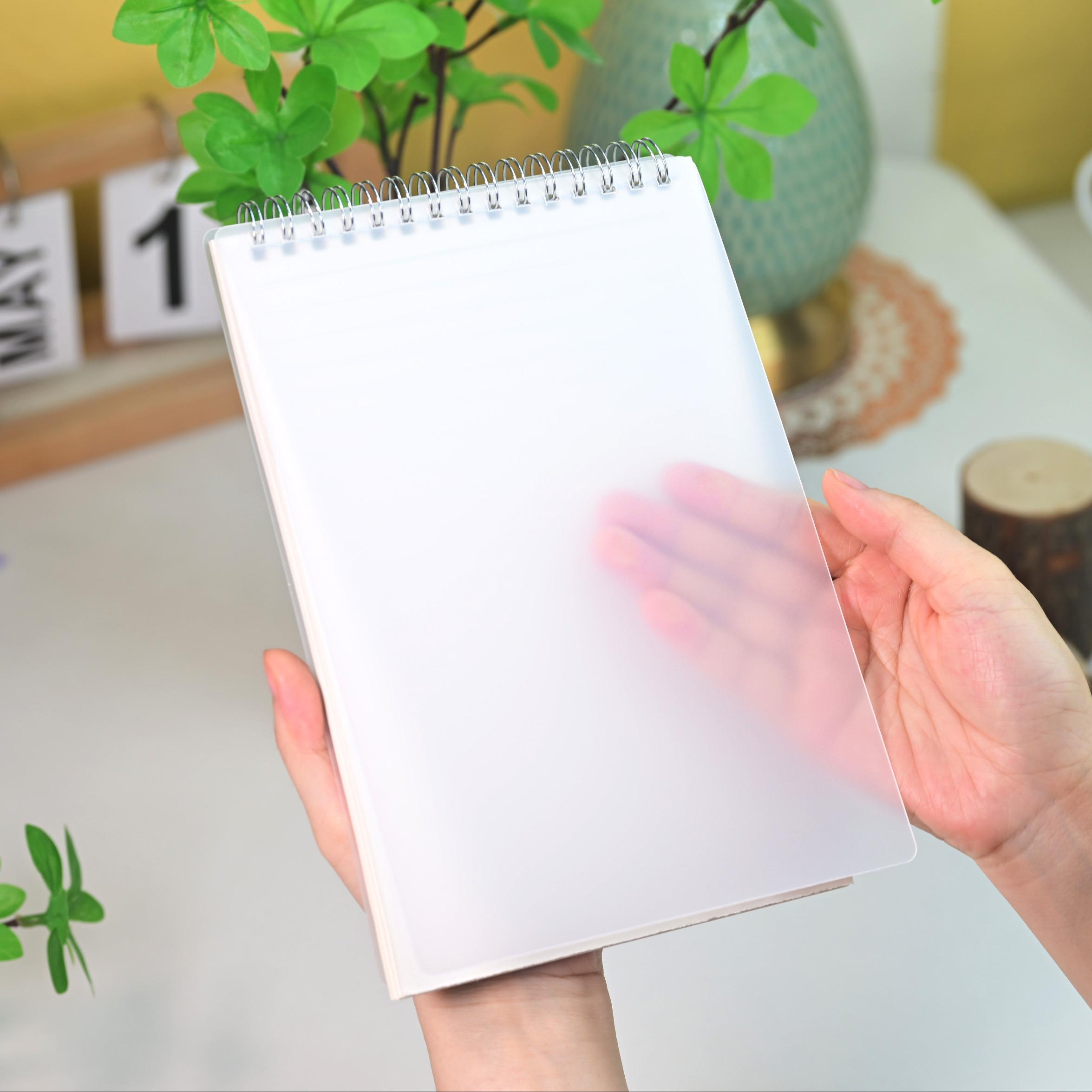 A5 Transparent Coil Notebook Set, 80 Sheets/160 Pages, Thick Lined/square/blank Notebooks, Ideal for Daily Diary, Office Notes, Academic Use