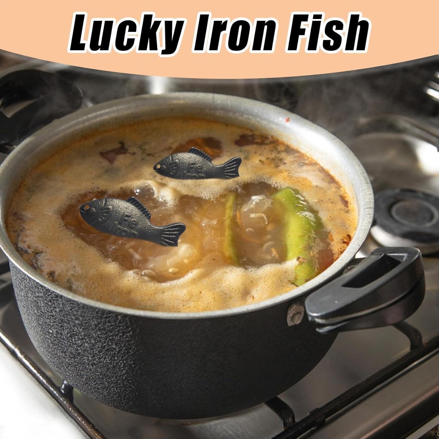 2 PCS natural iron fish cooking, reusable Iron deficiency dietary support tool, essential kitchen iron fish cooking tool for vegetarian athlete female anti-anemia deficiency