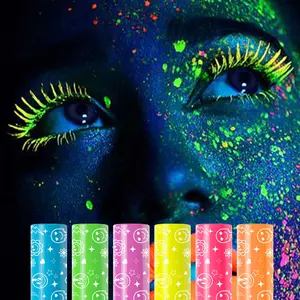 6-Piece UV Fluorescent Color Mascara Set, Smooth Application, Long-Lasting, Precise Lash Definition, Essential Makeup for Parties, Voluminous mascara