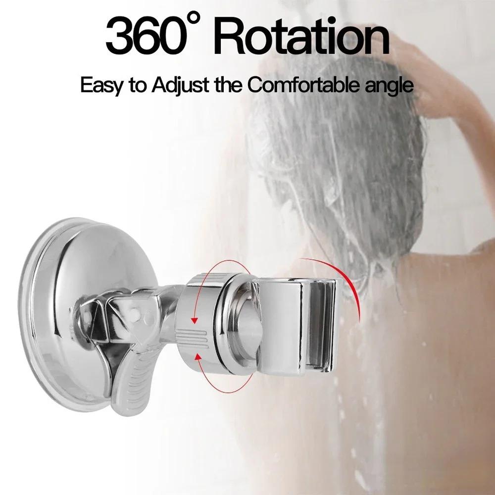 Adjustable Shower Rack Suction Cup Lotus Rainfall Holder Handheld Shower Head Bathroom Spray Nozzle Fixed Base
