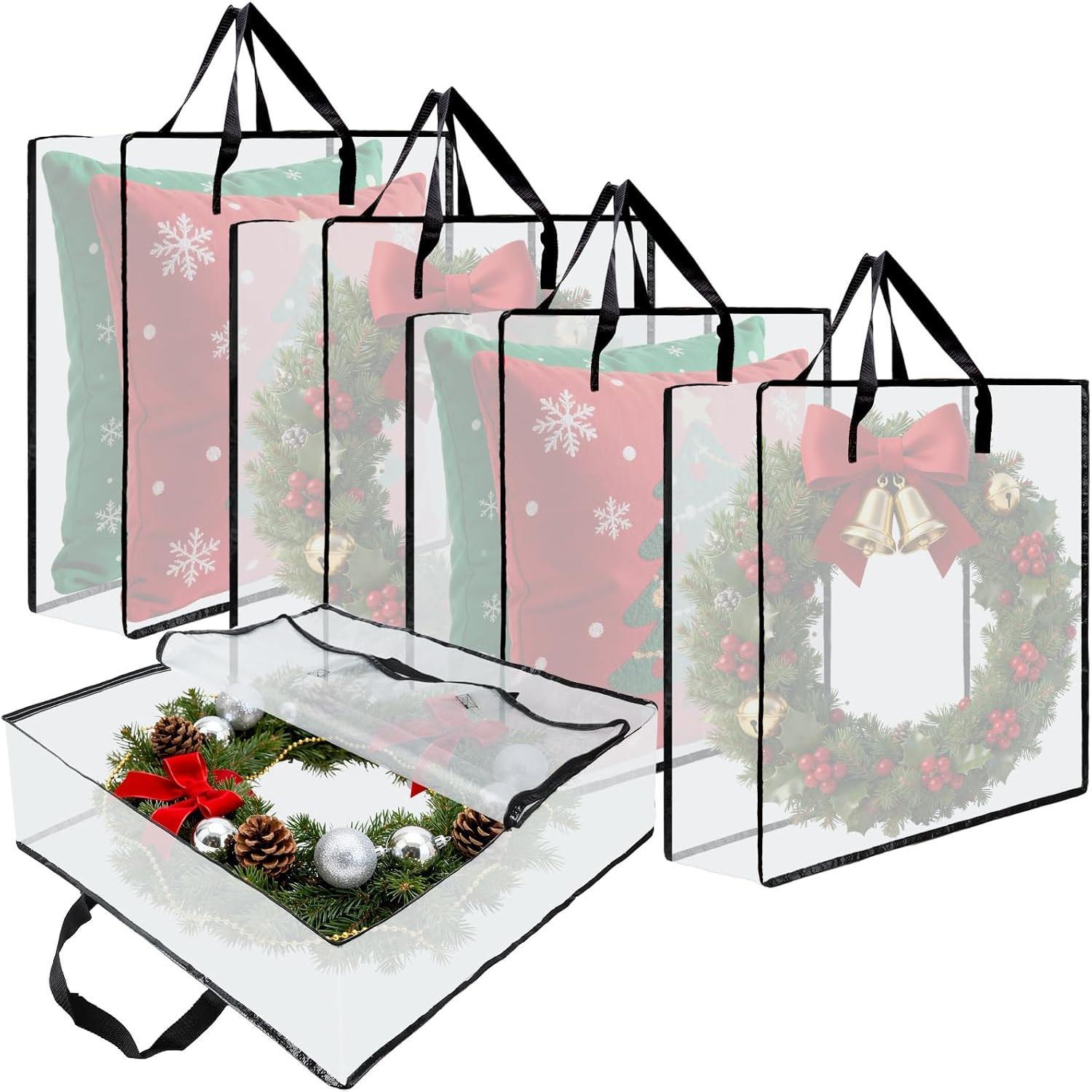 Wreath Storage Bag, 26 Inches Wreath Storage Container, 2 PACK
